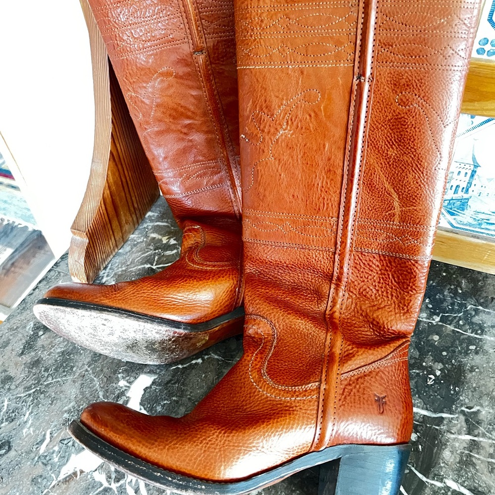 Frye Brown Leather Tall Boots